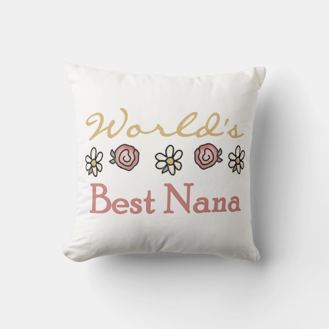 Daisies and Roses Best Nana Gifts Cushion (Front)
