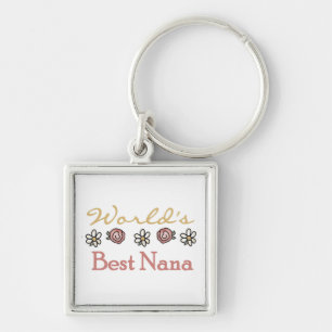 Daisies and Roses Best Nana Gifts Key Ring