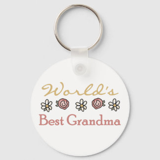 Daisies and Roses World Best Grandma Key Ring