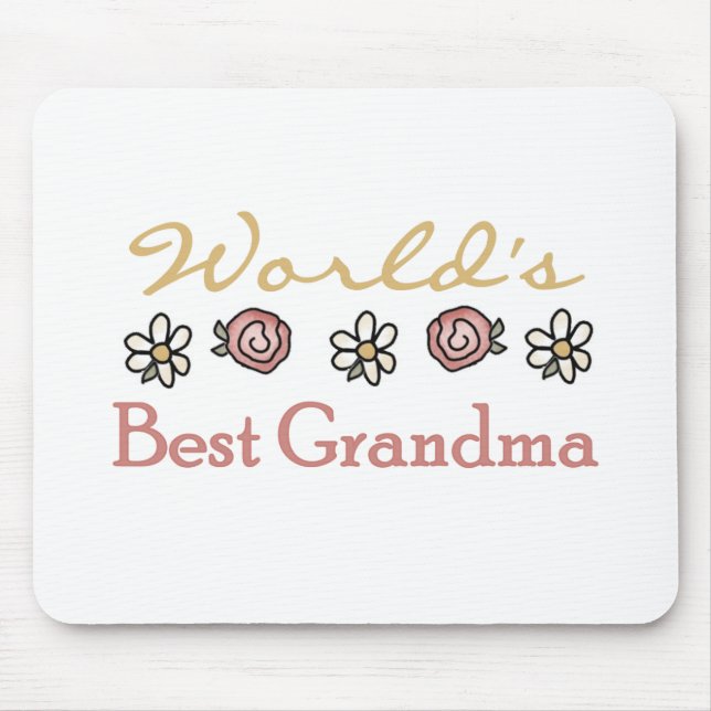 Daisies and Roses World Best Grandma Mouse Mat (Front)
