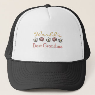 Daisies and Roses World Best Grandma Trucker Hat