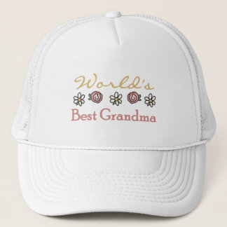 Daisies and Roses World Best Grandma Trucker Hat
