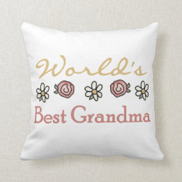 Daisies and Roses World's Best Grandma Gifts Cushion