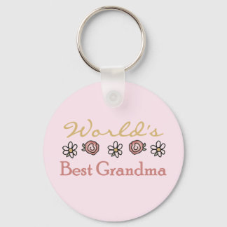 Daisies and Roses World's Best Grandma Key Ring