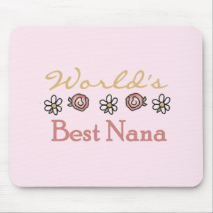 Daisies and Roses Worlds Best Nana Mouse Mat
