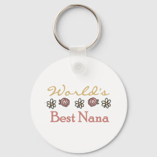 Daisies and Roses World's Best Nana Tshirts Key Ring