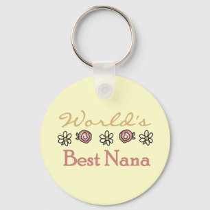 Daisies and Roses World's Best Nana Tshirts Key Ring