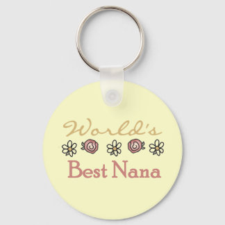 Daisies and Roses World's Best Nana Tshirts Key Ring