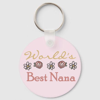 Daisies and Roses World's Best Nana Tshirts Key Ring