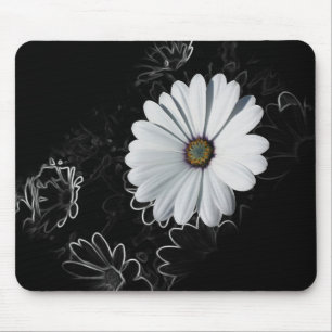 Daisies and shades of grey mouse mat