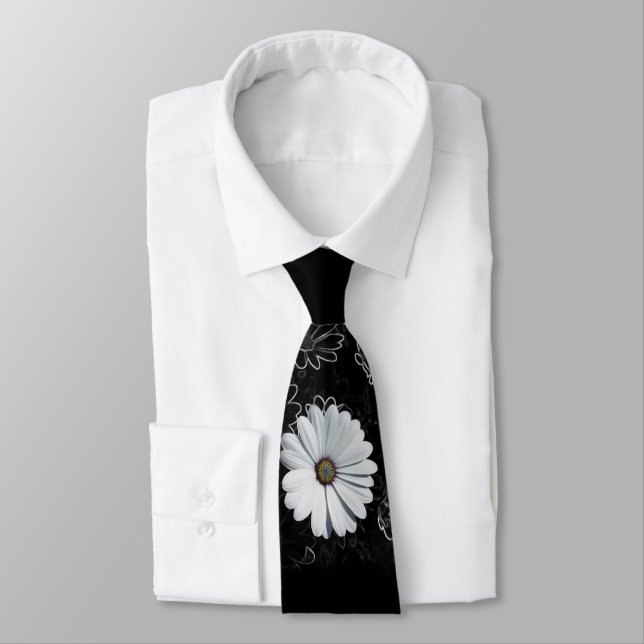 Daisies and shades of grey tie (Tied)