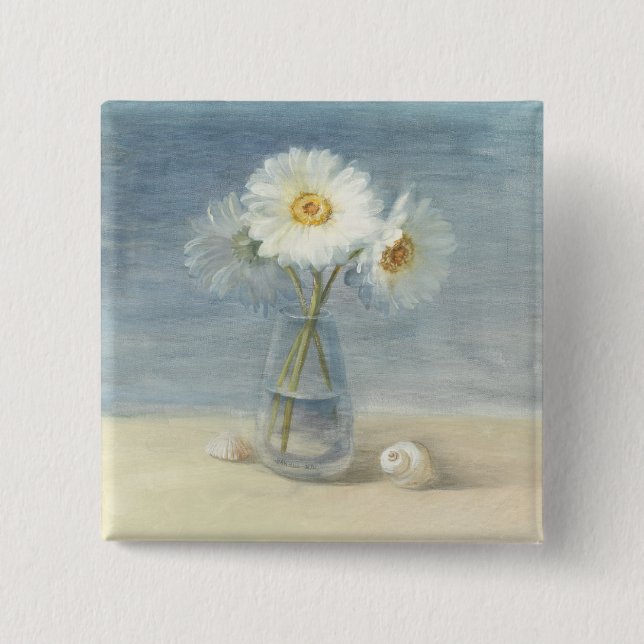 Daisies and Shells 15 Cm Square Badge (Front)