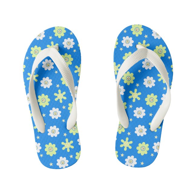 Daisies and Stars Kid's Flip Flops (Footbed)