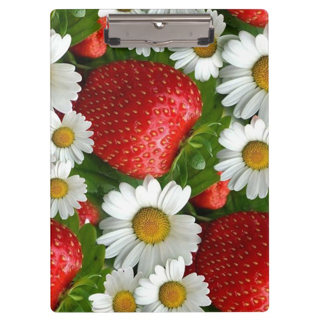 Daisies and Strawberries Clipboard (Front)