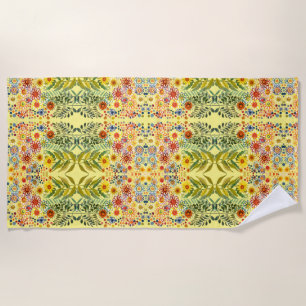 daisies and sunflowers beach towel
