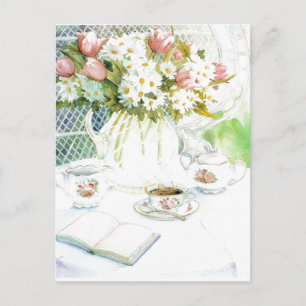 Daisies and Tulips and Tea Postcard