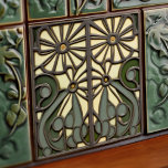 Daisies Art Deco Floral Wall Decor Art Nouveau Tile<br><div class="desc">Welcome to CreaTile! Here you will find handmade tile designs that I have personally crafted and vintage ceramic and porcelain clay tiles, whether stained or natural. I love to design tile and ceramic products, hoping to give you a way to transform your home into something you enjoy visiting again and...</div>