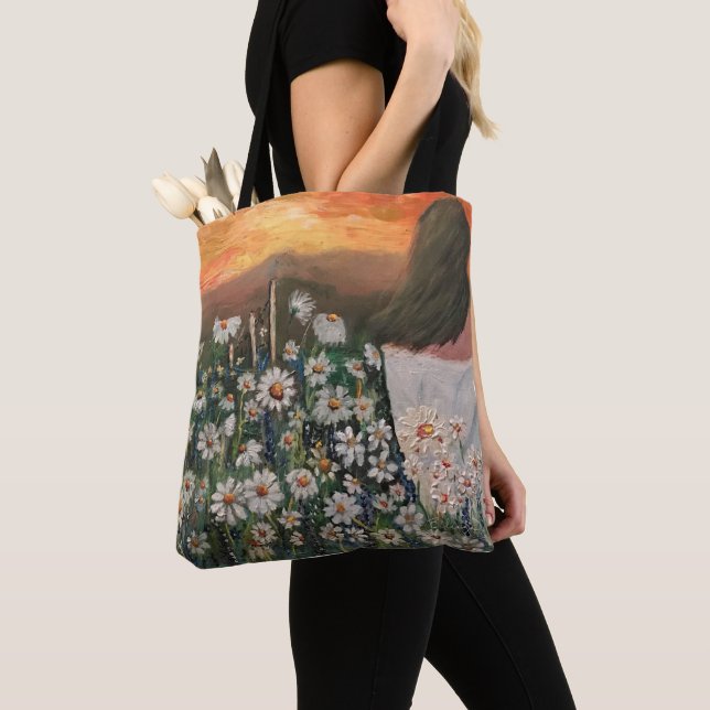 Daisies at Sunset Tote Bag (Close Up)