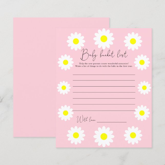 Daisies - Baby bucket list (Front/Back)