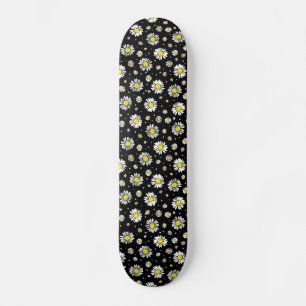 Daisies - Black Floral Skateboard
