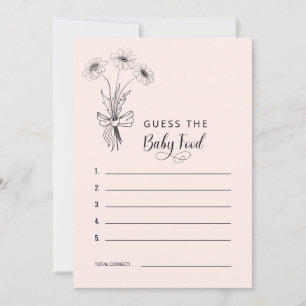 Daisies Blush Baby Shower Guess the Baby Food Invitation
