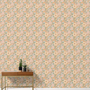 DAISIES BOHO FLOWERS SEAMLESS WALLPAPER