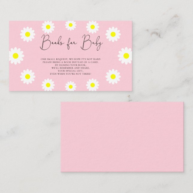 Daisies - books for baby ticket  enclosure card (Front/Back)