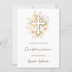 Daisies Bouquet Confirmation Invitation