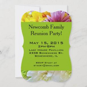 Daisies Bouquet Green-Party Invitation Template