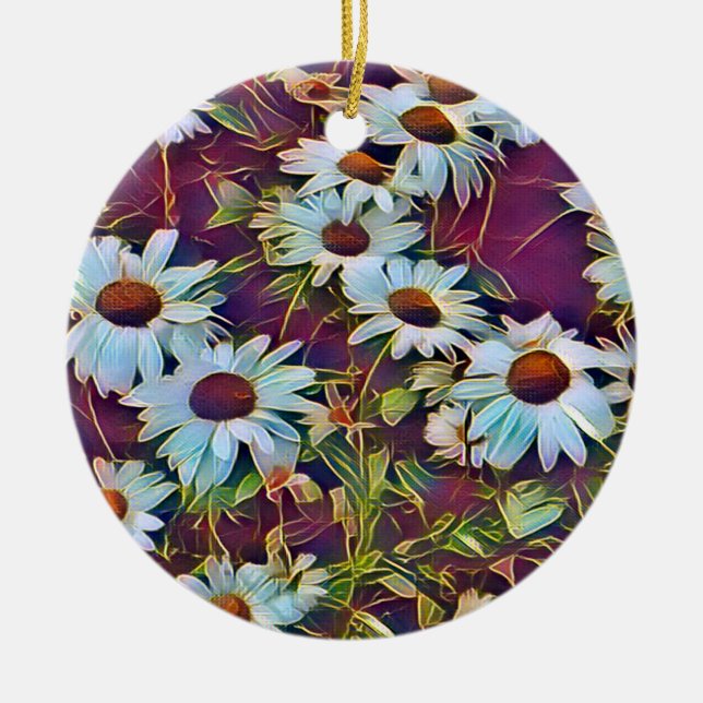 DAISIES    CERAMIC TREE DECORATION (Front)