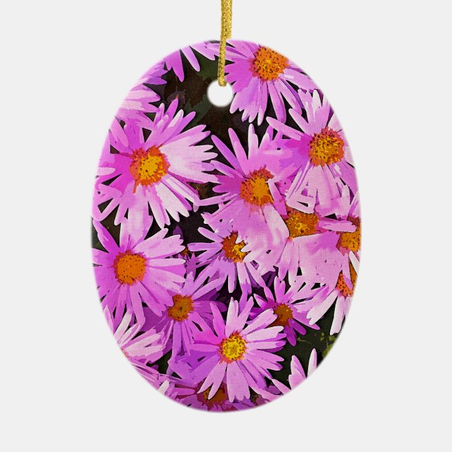 DAISIES CERAMIC TREE DECORATION (Front)