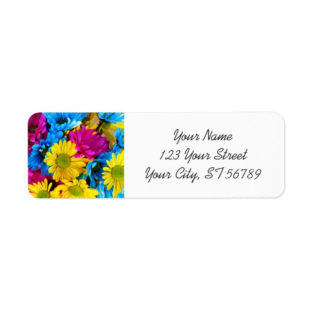 daisies colourful flowers Return Address Labels (Front)