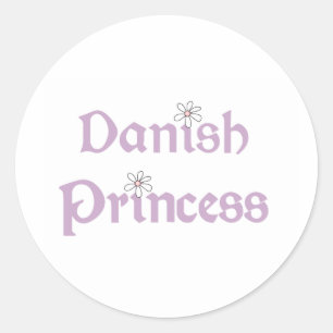 Daisies Danish Princess Classic Round Sticker