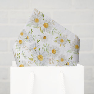 Daisies Decoupage Paper, Floral Garden Tissue Paper