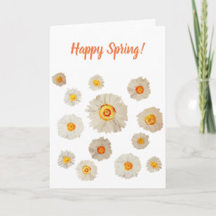 Daisies Drawing Happy Spring Greeting Card