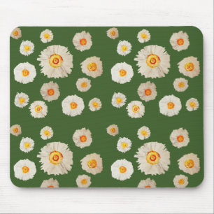 Daisies Drawing Mousepad, Daisy pattern Mouse Mat