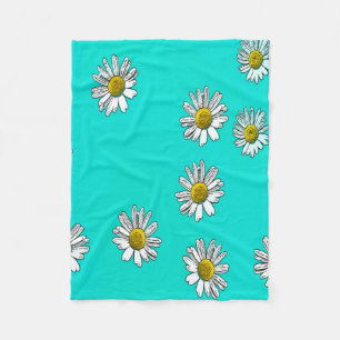 Daisies drawn fleece blanket