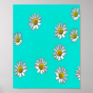 Daisies drawn poster