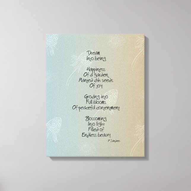 Daisies Dream Poem Canvas Print (Front)