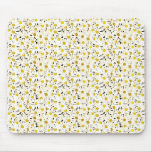Daisies Elegant Modern Yellow White Template Mouse Mat