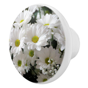 Daisies Floral Ceramic Knob