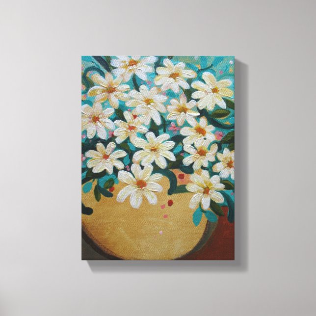 Daisies flower arrangement canvas print (Front)
