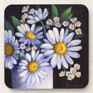 Daisies flower clock coaster