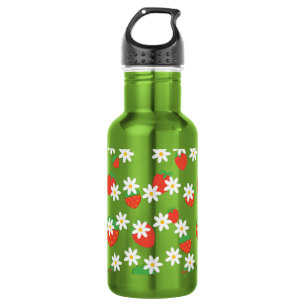 Daisies Flower Floral strawberry Pattern Xmas 532 Ml Water Bottle