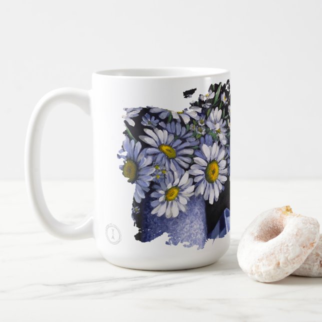 Daisies flower Let your dream blossom mug (With Donut)