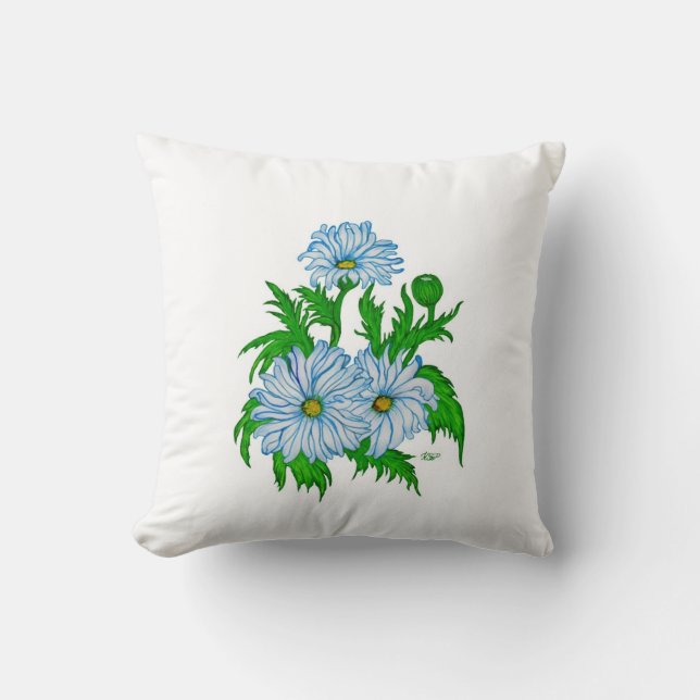 Daisies flowers cushion (Front)