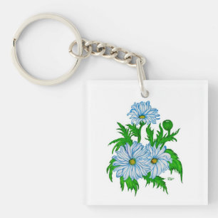 Daisies flowers key ring