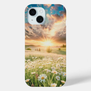 Daisies Flowers Meadow Sunrise iPhone 15 Case