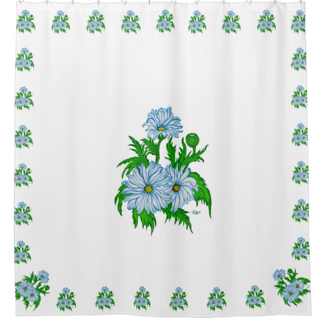 Daisies flowers shower curtain (Front)