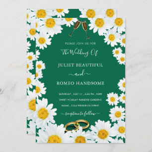 Daisies Framed Fresh Colours Wedding Invitation